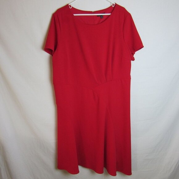 Lane Bryant Red Pleated Shift Dress Women's 28 - Picture 1 of 7
